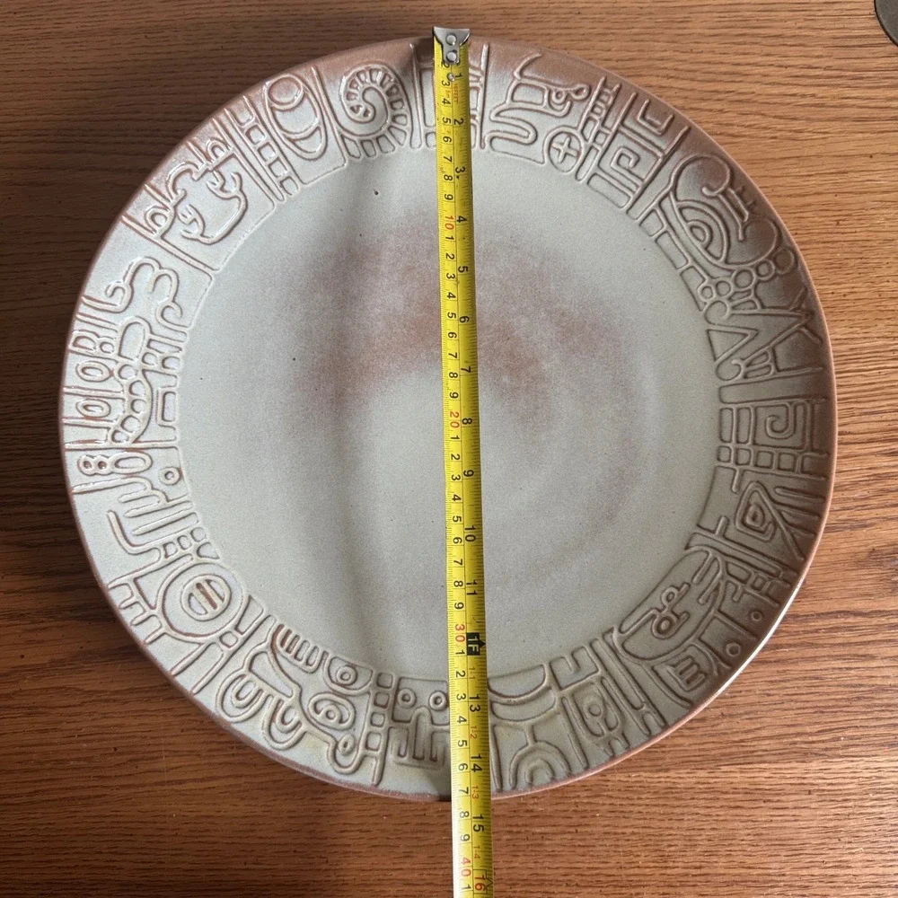 Frankoma Pottery‎ Mayan Aztec 7FC Chop Plate Platter 15 Inch Desert Sand Glaze